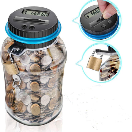 Digital Counting Money Box with Lock - AUD Australian Coin Compatible Piggy Bank for Kids & Adults (7.95x4.45in).