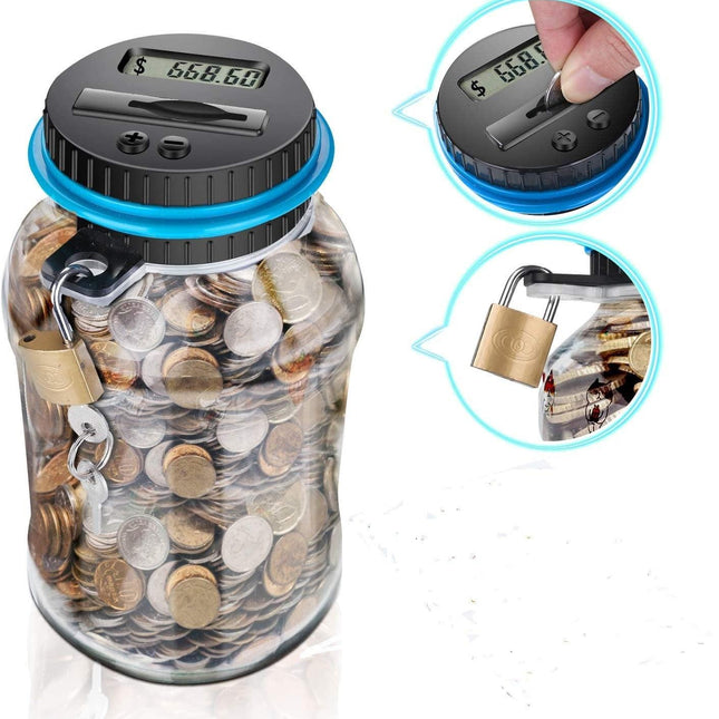 Digital Counting Money Box with Lock - AUD Australian Coin Compatible Piggy Bank for Kids & Adults (7.95x4.45in).