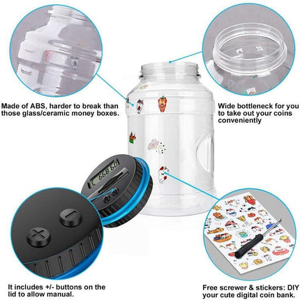 Digital Counting Money Box with Lock - AUD Australian Coin Compatible Piggy Bank for Kids & Adults (7.95x4.45in).