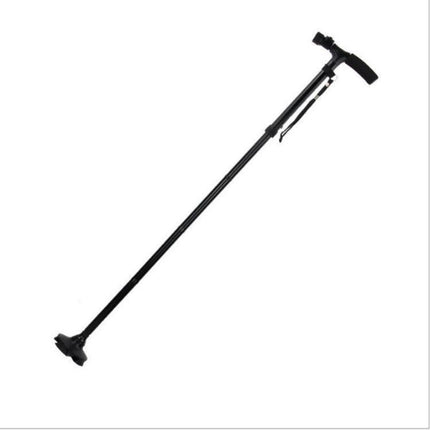 Folding LED Walking Cane with Dual Handle - Adjustable(88-98CM), Anti-Slip 4-Prong Base, and Stand-Up Function for Seniors.