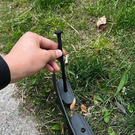 Black L-Shape PE Landscape Edging Roll Kit (5CM Height x 10M Long) - Anti-Root Lawn & Garden Divider with 30 Ground Stakes.