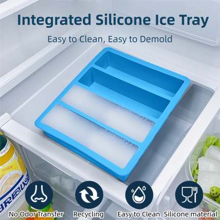 2-Packs Pink Flexible 4-Grid Silicone Long Ice Cube Tray with Lid - Easy Release Reusable Mold for Narrow Bottles & Cocktails.