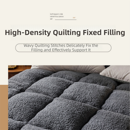 Superior Insulation Khaki Dual-Sided Pet Sleeping Mat(120X60CM) for Dogs & Cats - 3D Thickened Support & Durable Wavy Quilting, Reversible Lamb Velvet & Brushed Cotton Bed.