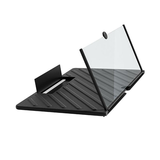 Black 20-Inch Ultra-Clear Portable Retractable HD Mobile Phone Screen Magnifier - Eye Protection Fresnel Lens Projector, with Built-in Phone Holder & Adjustable Base.