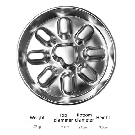 2-Pack Reversible Heavy-Duty 304 Stainless Steel Slow Feeder Bowl(23x23x3.5CM) - Anti-Slip/Tip Pet Dish for Dogs & Cats to Prevent Bloating and Choking.