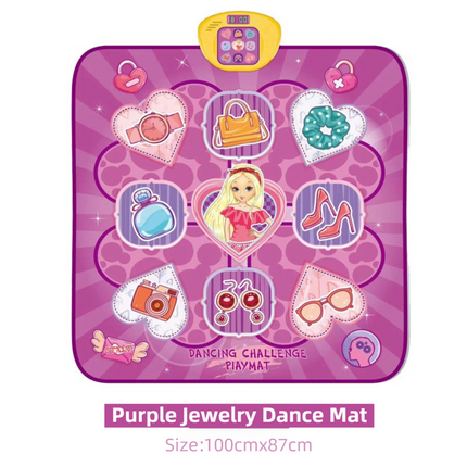 2-Pack Kids Multifunctional Electronic Dance Mat(100x87CM) - Unicorn & Purple Ornament Theme Play Mat with Sound Recognition for Early Education and Physical Exercise.