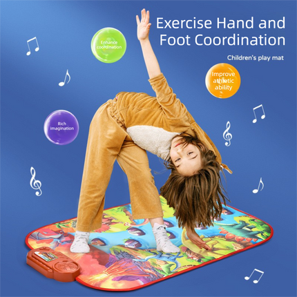 2-Pack Kids Multifunctional Electronic Dance Mat(100x87CM) - Unicorn & Purple Ornament Theme Play Mat with Sound Recognition for Early Education and Physical Exercise.