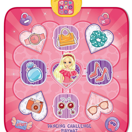 2-Pack Kids Multifunctional Electronic Dance Mat(100x87CM) - Dessert & Pink Ornament Theme Play Mat with Sound Recognition for Early Education and Physical Exercise.