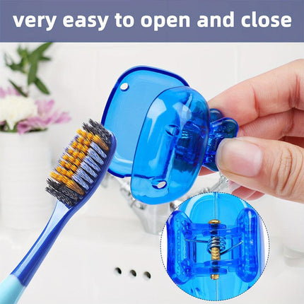 9-Pack Bathroom & Kitchen Organiser Set: 5 Heavy-Duty Clear Adhesive Hooks + 4 Portable Toothbrush Holders(Random Color).