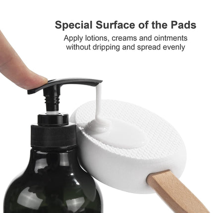 Long Handle Bath Gentle Body Scrubber Set - Non-Slip Grip Back Brush with 4 EVA Exfoliating Sponge Heads.