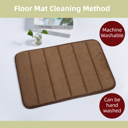 Khaki Ultra-Absorbent Non-Slip Thickened Bath Mat(1.8x40x120CM) - Luxurious Durable Soft Floor Rug with Rubber Backing, Hand & Machine Washable Doormat for Bathroom & Entry.