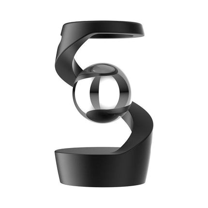 Black gyroscope and silver beads Kinetic Levitating Desk Toy - Silent Spinning Floating Gyroscope for Stress Relief & Office Decor.