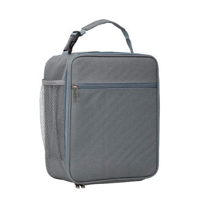 Dark grey Insulated Lunch Bag with Shoulder Strap - Portable & Large Capacity Thermal Bento Tote.