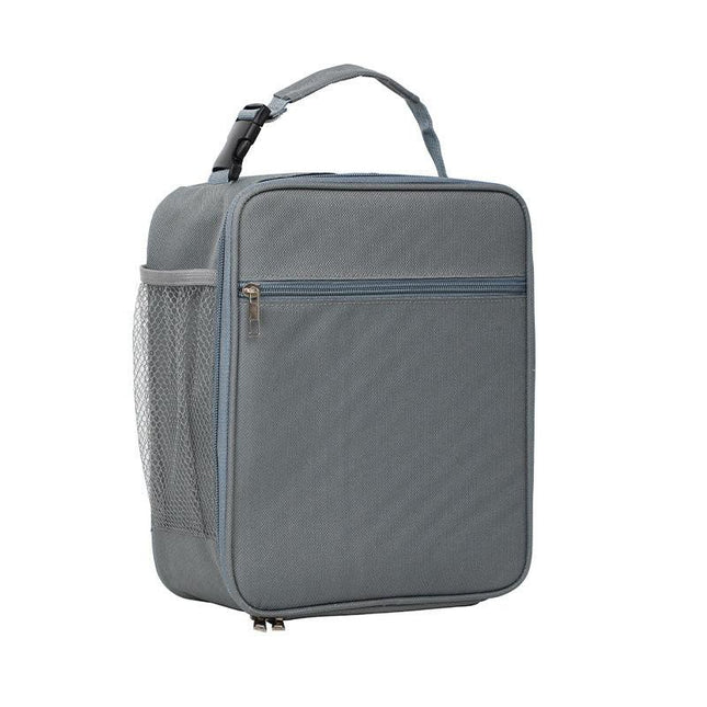 Dark grey Insulated Lunch Bag with Shoulder Strap - Portable & Large Capacity Thermal Bento Tote.