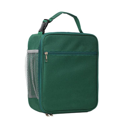 Green Insulated Lunch Bag with Shoulder Strap - Portable & Large Capacity Thermal Bento Tote.