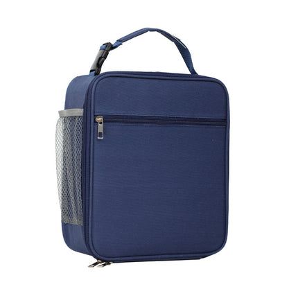 Blue Insulated Lunch Bag with Shoulder Strap - Portable & Large Capacity Thermal Bento Tote.