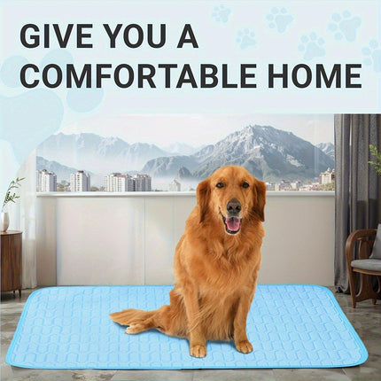Blue Pet Summer Ice Silk Cooling Mat - Breathable Latex Sleep Pad for Dogs & Cats (40*30cm).