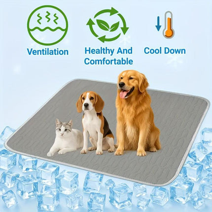 Blue Pet Summer Ice Silk Cooling Mat - Breathable Latex Sleep Pad for Dogs & Cats (70*50cm).