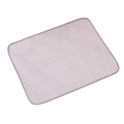 Grey Pet Summer Ice Silk Cooling Mat - Breathable Latex Sleep Pad for Dogs & Cats (100*70cm).