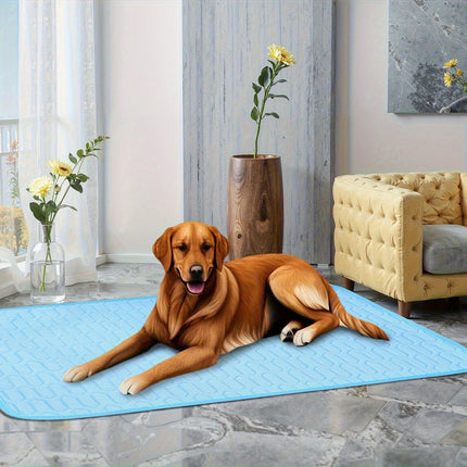 Grey Pet Summer Ice Silk Cooling Mat - Breathable Latex Sleep Pad for Dogs & Cats (150*100cm).