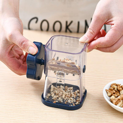 Navy blue Manual Nut & Chocolate Grinder - Effortless Peanut Walnut Chopper - Easy Clean Kitchen Tool.