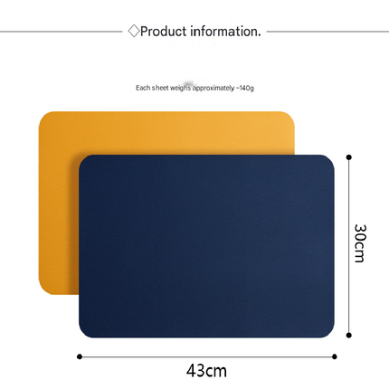 2-PCS Dark brown and ivory white PVC Double-Sided Lychee Texture Table Mat - Waterproof, Heat-Resistant & Easy to Clean for Home and Hotel Use.