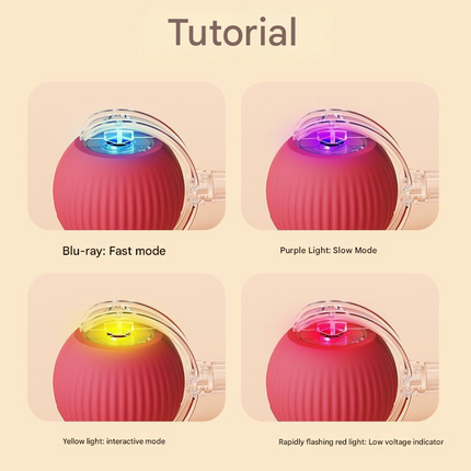 2-PCS Red Automatic Interactive Cat Ball Toy with Rope - Durable & Bite-Resistant Pet Jump Ball for Self-Entertainment & Play.