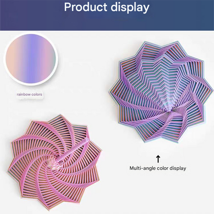 2-Pcs Silk gold Smart 3D Printed Fidget Toy - Hexagonal Illusion Folding Desk Toy for Stress Relief & Focus.