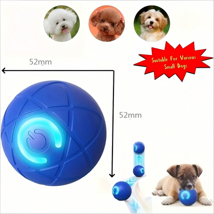 2-PCS Blue Intelligent Gravity Jump Ball - Dynamic Bite-Resistant Pet Toy for Cats & Small to Medium Breeds - USB-C Rechargeable.