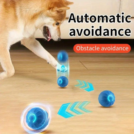 2-PCS Orange Intelligent Gravity Jump Ball - Dynamic Bite-Resistant Pet Toy for Cats & Small to Medium Breeds - USB-C Rechargeable.
