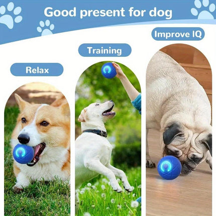 2-PCS Orange Intelligent Gravity Jump Ball - Dynamic Bite-Resistant Pet Toy for Cats & Small to Medium Breeds - USB-C Rechargeable.