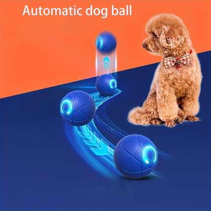 2-PCS Orange Intelligent Gravity Jump Ball - Dynamic Bite-Resistant Pet Toy for Cats & Small to Medium Breeds - USB-C Rechargeable.