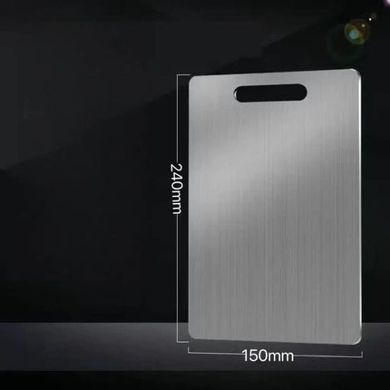 Dual-Sided Stainless Steel Chopping Board - Hygienic & Durable Kitchen Cutting Board for Meat, Veggies & More(24*15cm).