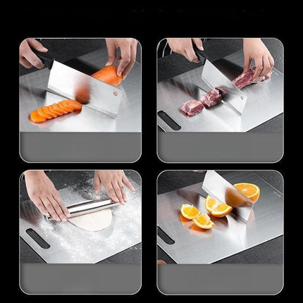 Dual-Sided Stainless Steel Chopping Board - Hygienic & Durable Kitchen Cutting Board for Meat, Veggies & More(30*46cm).