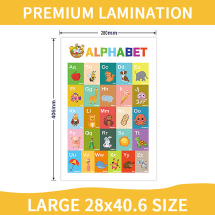 12-Pack Educational Posters for Kids - Laminated Preschool & Kindergarten Learning Charts - ABCs, Numbers, Shapes, Solar System, Weather & More.