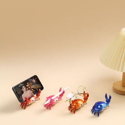 3-Pack Brown Creative Crab Pen Holders - Cute Desk Organizer & Phone Stand - Novelty Office Decor & Gift Idea.