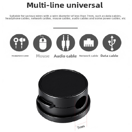 10-PCS White 360 Degree Rotating Cable Organizer with Magnetic Mount for Desktop Wire Management.