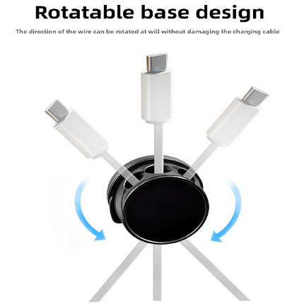 10-PCS White 360 Degree Rotating Cable Organizer with Magnetic Mount for Desktop Wire Management.