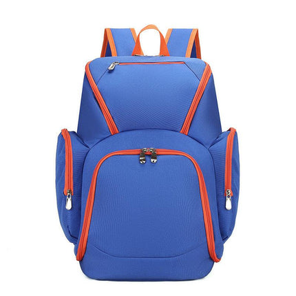 Blue Large Capacity Oxford Cloth Basketball Backpack - Waterproof Gym & Travel Bag for Men & Women with S-Type Straps.