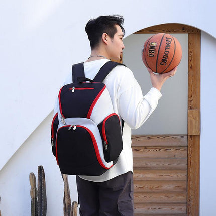 Navy blue Large Capacity Oxford Cloth Basketball Backpack - Waterproof Gym & Travel Bag for Men & Women with S-Type Straps.