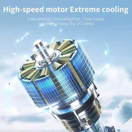 Grey New 100-Speed Portable Handheld Fan - Rechargeable Folding Turbo Mini USB Fan with Superconducting Cooling.