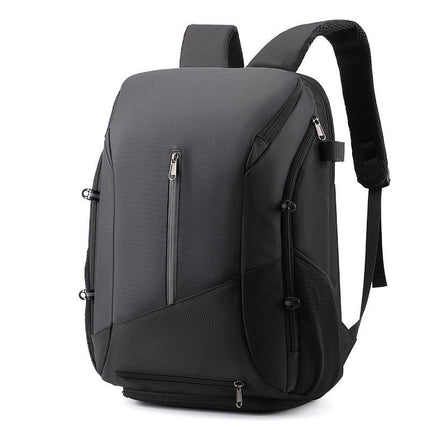 Black Multi-functional Sports Backpack for Men & Women - Waterproof Basketball, Badminton, Tennis & Soccer Bag with Shoe Compartment + Net.