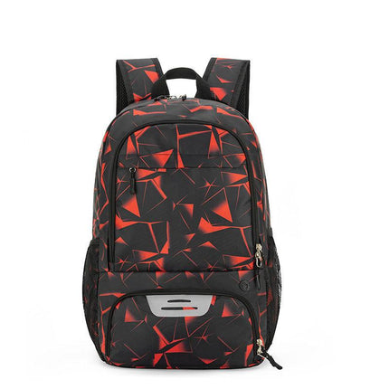Red Sports Backpack with Separate Shoe & Ball Compartments - Waterproof Gym Bag for Basketball, Soccer, Travel & Daily Use.