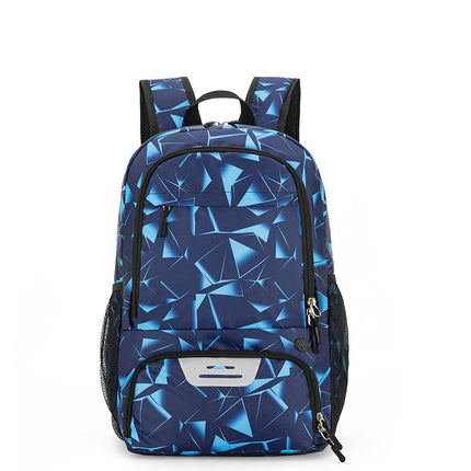 Blue Sports Backpack with Separate Shoe & Ball Compartments - Waterproof Gym Bag for Basketball, Soccer, Travel & Daily Use.