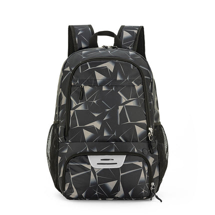 Grey Sports Backpack with Separate Shoe & Ball Compartments - Waterproof Gym Bag for Basketball, Soccer, Travel & Daily Use.