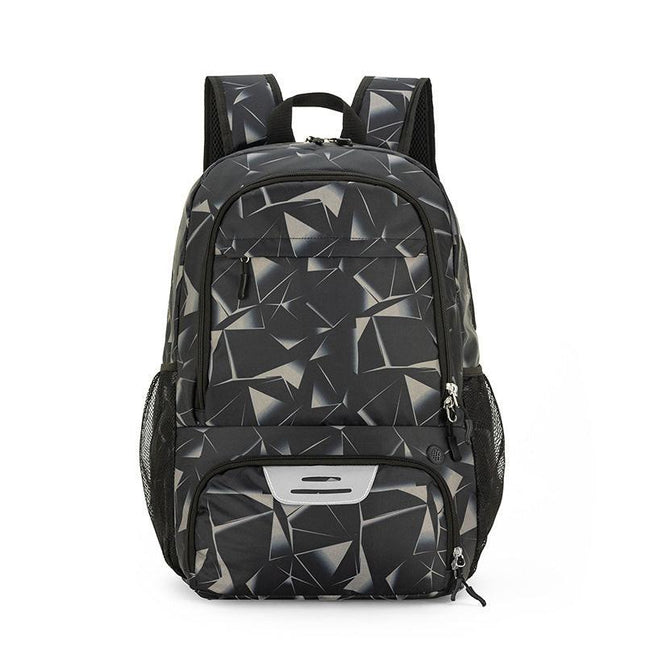 Grey Sports Backpack with Separate Shoe & Ball Compartments - Waterproof Gym Bag for Basketball, Soccer, Travel & Daily Use.