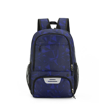 Dark blue Sports Backpack with Separate Shoe & Ball Compartments - Waterproof Gym Bag for Basketball, Soccer, Travel & Daily Use.