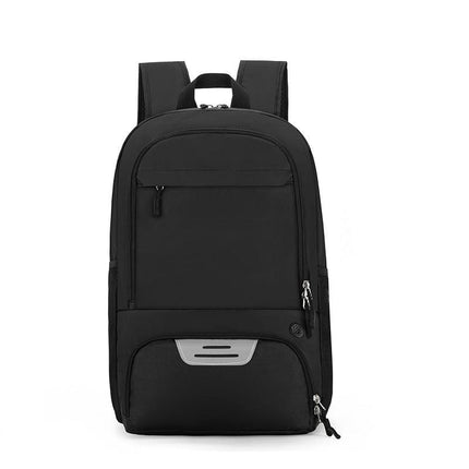 Black Sports Backpack with Separate Shoe & Ball Compartments - Waterproof Gym Bag for Basketball, Soccer, Travel & Daily Use.