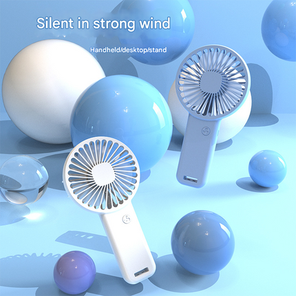 2-PCS Pink Portable USB Rechargeable Mini Handheld Fan with Desktop Base & Phone Stand - 3-Speed Quiet Operation.