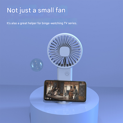 2-PCS Pink Portable USB Rechargeable Mini Handheld Fan with Desktop Base & Phone Stand - 3-Speed Quiet Operation.